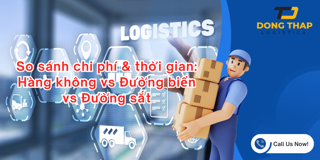 So sánh chi phí & thời gian: Hàng không vs Đường biển vs Đường sắt