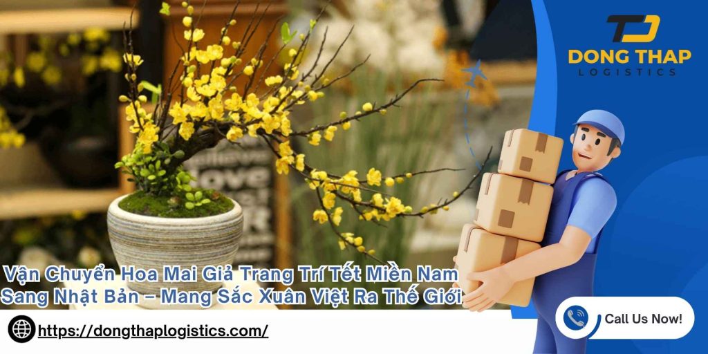 Vận Chuyển Hoa Mai Giả Trang Trí Tết Miền Nam Sang Nhật Bản – Mang Sắc Xuân Việt Ra Thế Giới