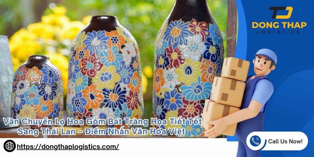 Vận Chuyển Lọ Hoa Gốm Bát Tràng Họa Tiết Tết Sang Thái Lan – Điểm Nhấn Văn Hóa Việt Trong Không Gian Xuân