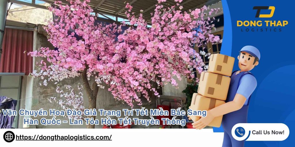 Vận Chuyển Hoa Đào Giả Trang Trí Tết Miền Bắc sang Hàn Quốc – Lan Tỏa Hồn Tết Truyền Thống
